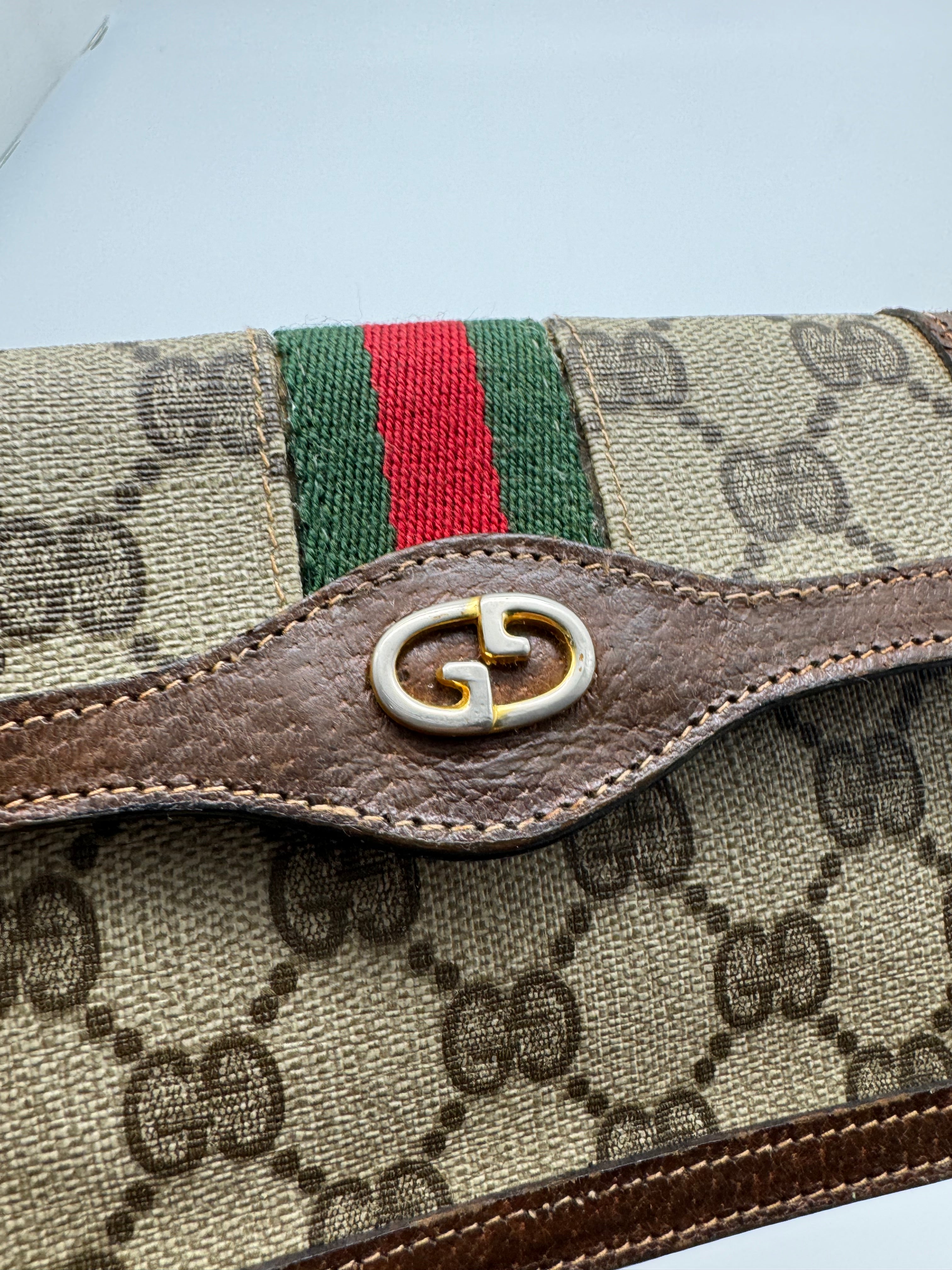 Authentic Gucci Parfums Vintage Mini Clutch Brown Sherry Line Added St All Vintage Bangkok